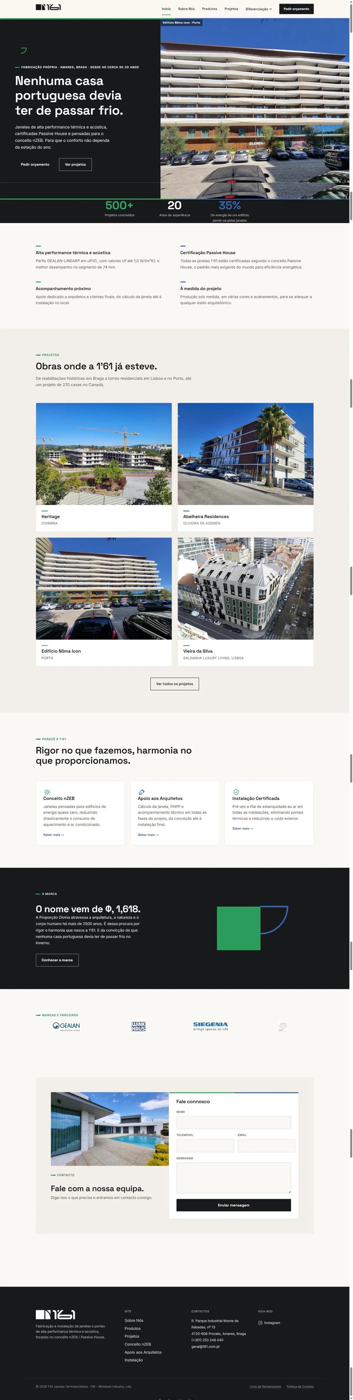 Site de 1'61 Janelas Termoacústicas num portátil
