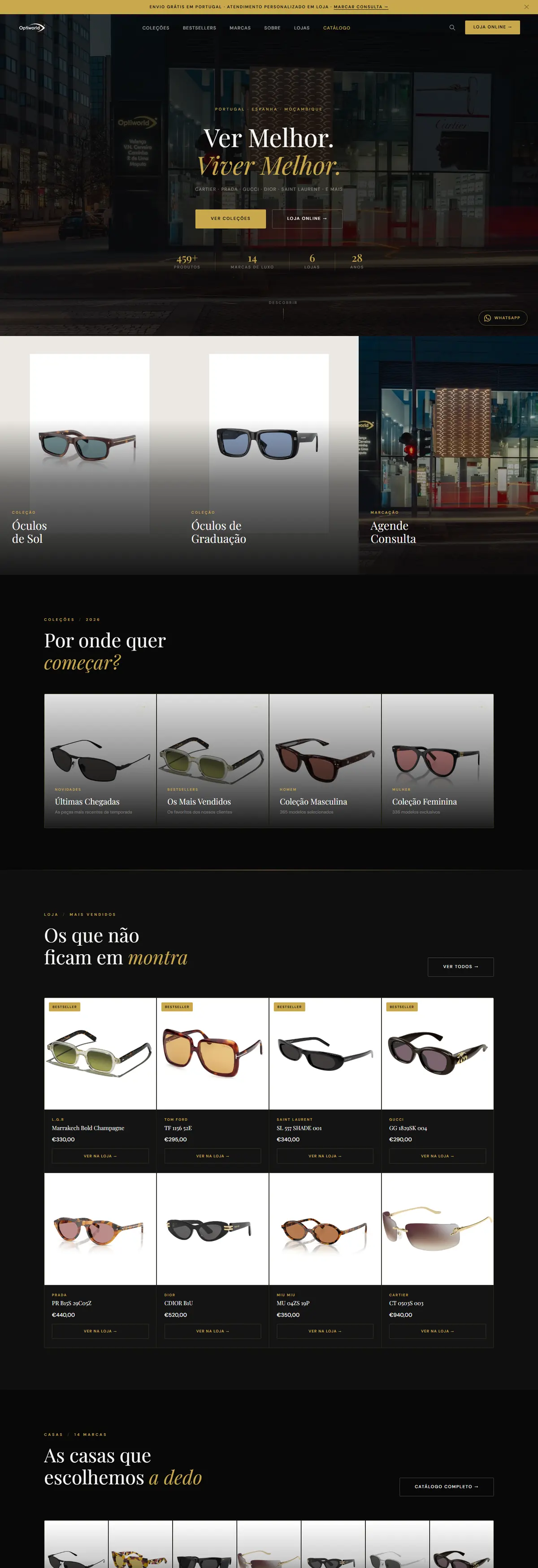 Site de Optiworld num portátil